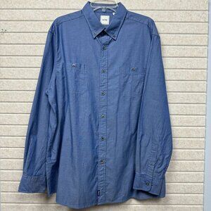 ROWM Men’s Long Sleeve Button-Down Shirt XL Blue Casual Work Career